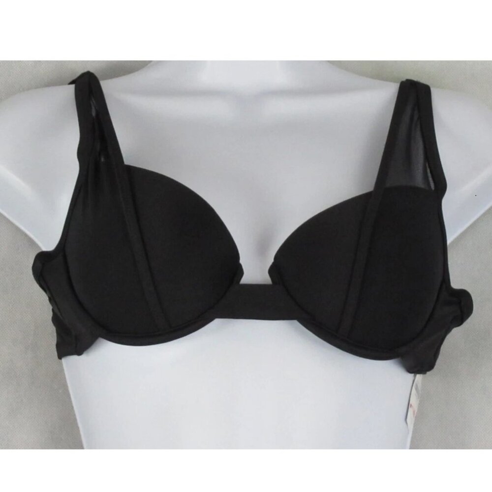 NWT Bar III Women's Underwire Balconette Bikini Top Swimsuit, Black, XS